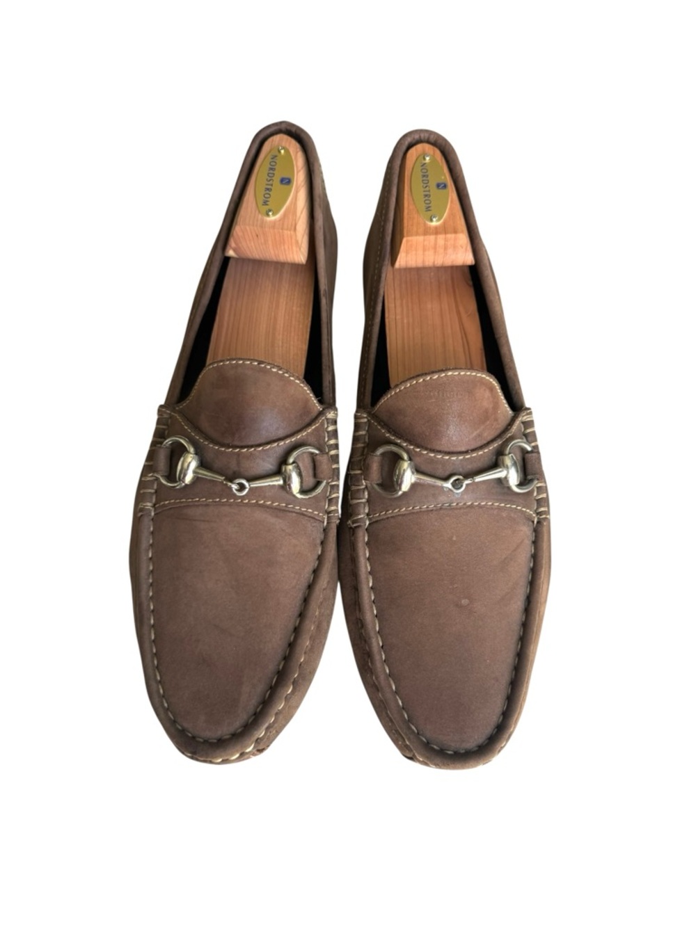 GUCCI Horsebit Driver Shoes Brown Suede Loafers - Picture 6 of 15